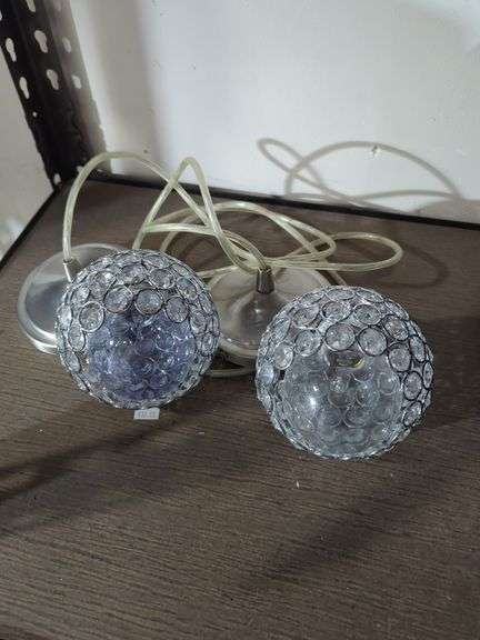Crystal Globe Light Fixtures, Qty 2, Glass Plate, and Assorted Hardware