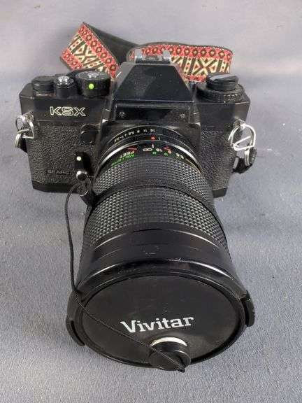 Sears KSX 35mm Film Camera with Vivitar Lens and Accessories