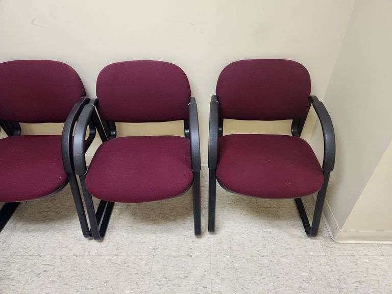 HON Metal Framed Upholstered Reception Chairs, Qty 5