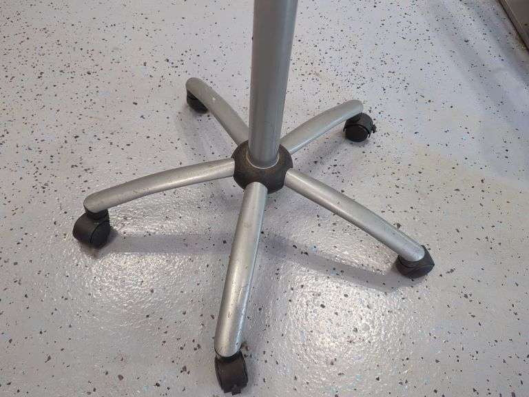 Jewell Adjustable Height Rolling Salon Table with Frosted Glass Top