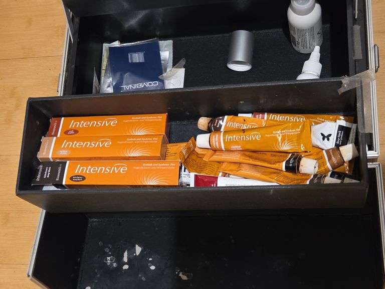 Eyelash Extension Supplies and Two Carrying Cases