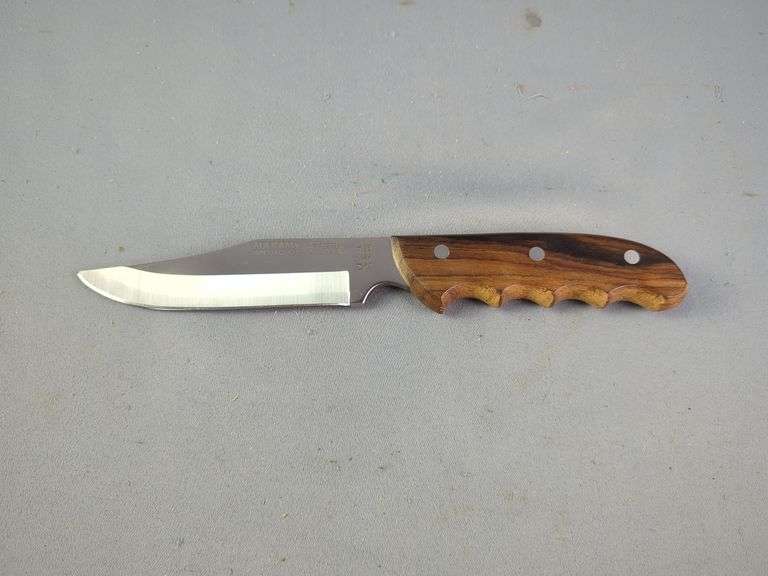 MX-1 Fixed Blade Hunting Knife, 5.5" Blade, In Leather Sheath