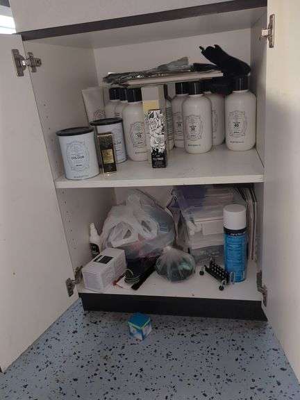 Davines Salon Hair Styling Supplies Including Activator And Bleaching Poweder, L'Oreal Mythic Oil, Foil And More, Contents Of Cabinet Davines, Loreal
