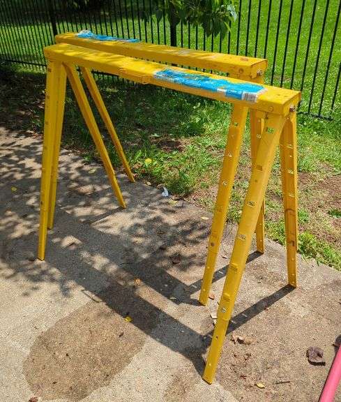 Foldable Adjustable Height Saw Horses, Qty 2