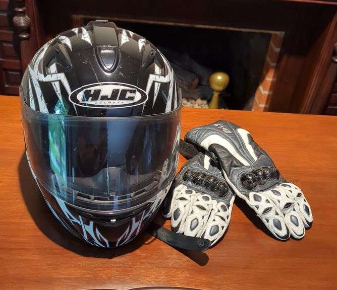 HJC Motorcycle Helmet and Riding Gloves