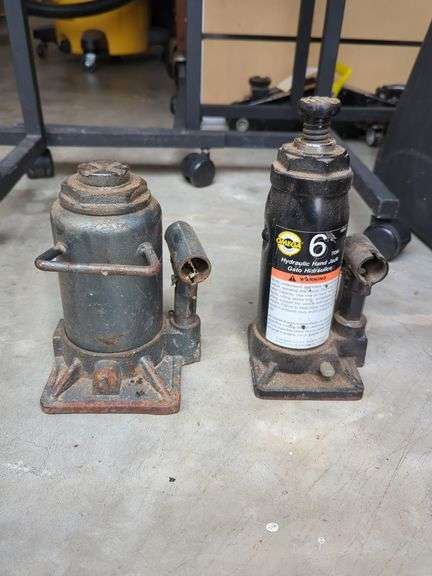 Two Hydraulic Bottle Jacks - One 6 Ton