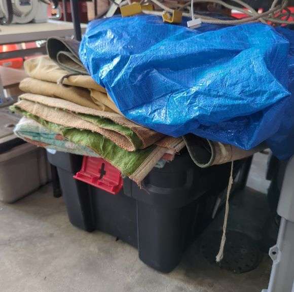 Tarps and Moving Blankets In Storage Container