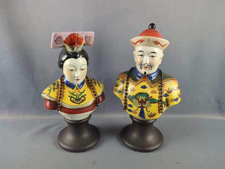 Hand Painted Porcelain Bust Figures