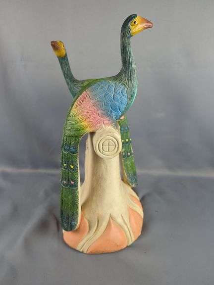 Decorative Plaster Peacock Sculpture