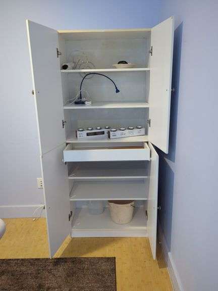 White Pantry Cabinet with Contents Included