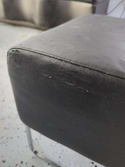 Vinyl Bench Seat and Ottoman