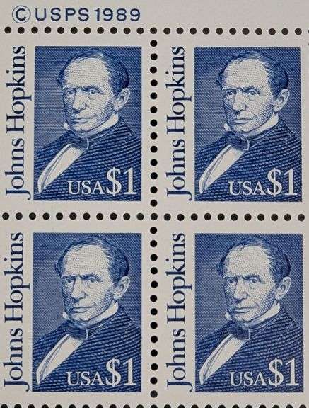 1989 Johns Hopkins $1 US Postage Stamp Sheets
