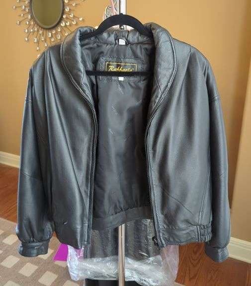 Raffaelo Leather Bomber Jacket, Size L