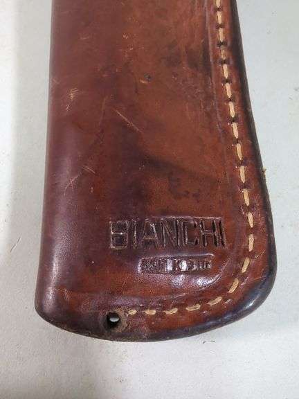 Bianchi S&W K #10 Basket Weave Leather Holster, And JC Higgins 770 Leather Holster