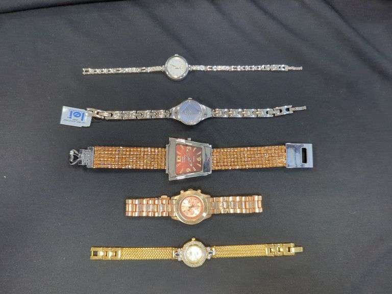 Ladies Fashion Wrist Watches with Assortment of Colors and Styles, Including Anne Klein, l.e.i., CC, Qty 5