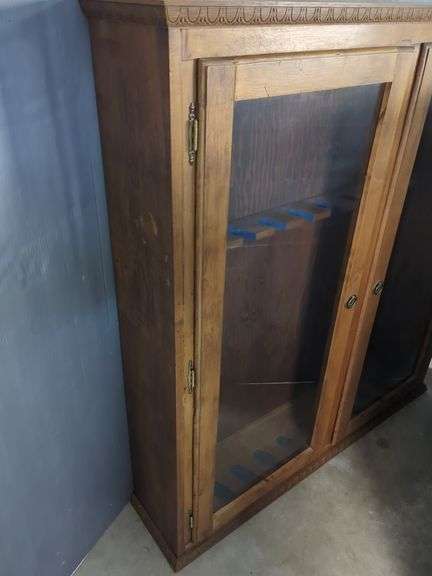 Hand Crafted Wooden Gun Cabinet with Glass Doors