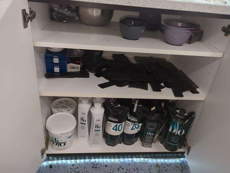 Hair Salon Supplies Including Developer, Mixing Bowls, Applicator Tools And More
