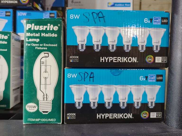 Light Bulbs Including LED, Halide, Flood Lights, and More, Contents Of 2 Shelves