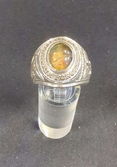 Men's United States Air Force Sterling Silver Ring With Center Stone, Size 11.75