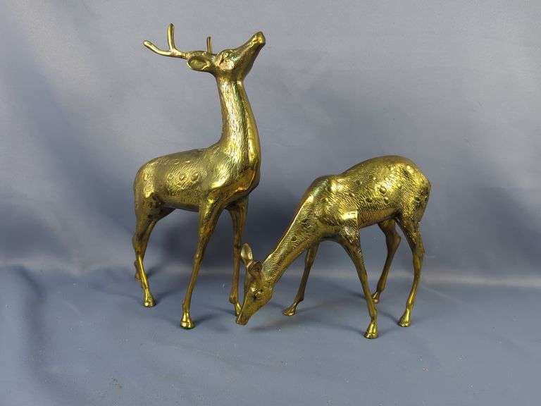 Brass Deer Figures