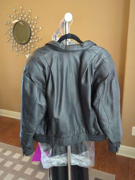 Raffaelo Leather Bomber Jacket, Size L
