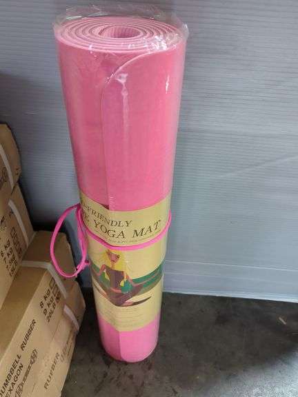 Gym Equipment Including Rubber Hexagon Dumbbell Sets, Resistance Bands, Sliders, And Yoga Mat