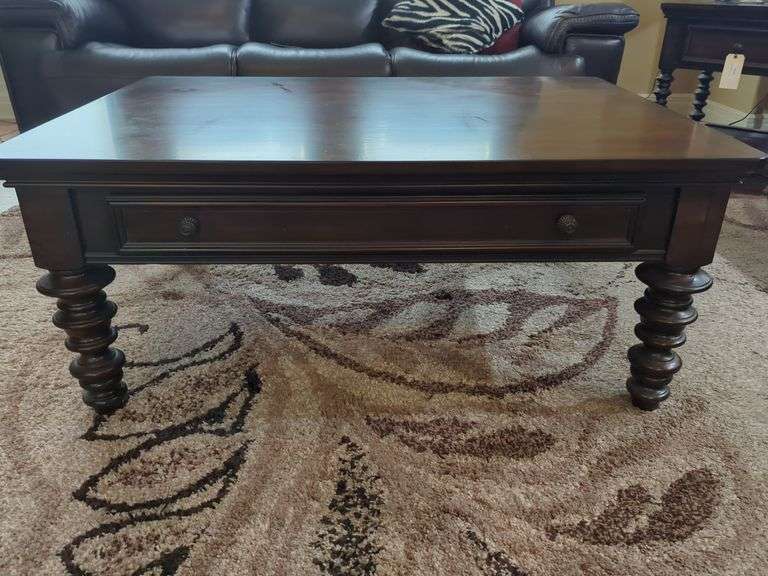 Wood Coffee Table with Drawer