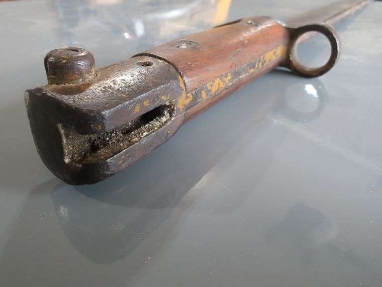 British Enfield Military 12" Bayonet with Wood Handle
