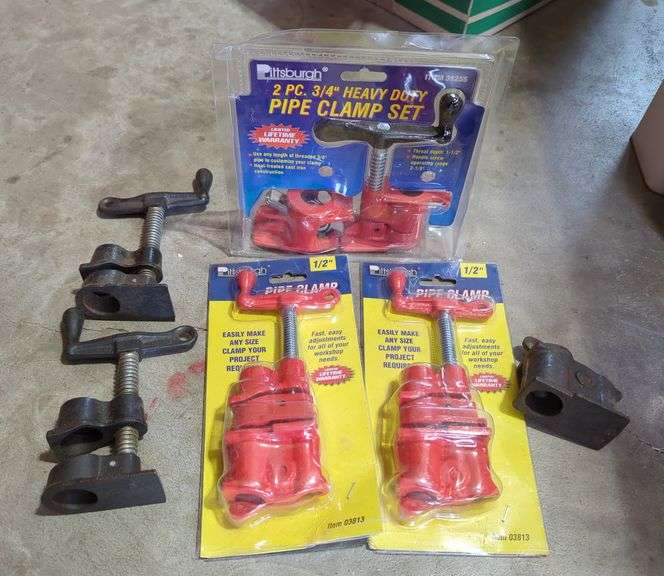 Pittsburgh Pipe Clamp Assortment, 1/2" and 3/4" Sizes
