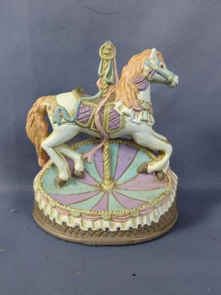 Cast Iron Noah's Ark And Carousel Horse Door Stopps