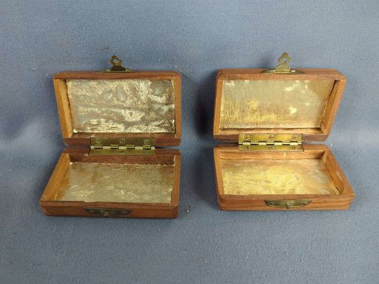 Wooden Box Collection with Corina Eagles Cigar Box and Small MD USA Boxes