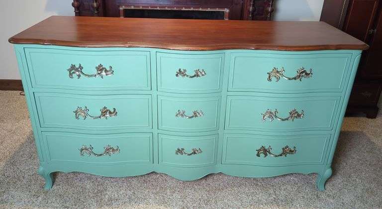 Drexel Nine-Drawer Dresser with Wood Top