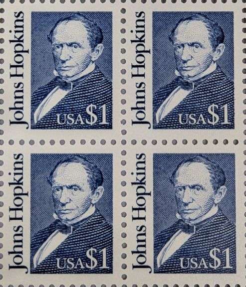1989 Johns Hopkins $1 US Postage Stamp Sheets