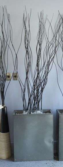 Modern Decorative Planter With Stick Accents And Stone Filler, 7', (Planter, 27.5")
