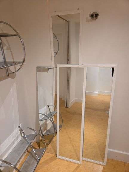 Assorted Mirrors And Metal Display Shelves