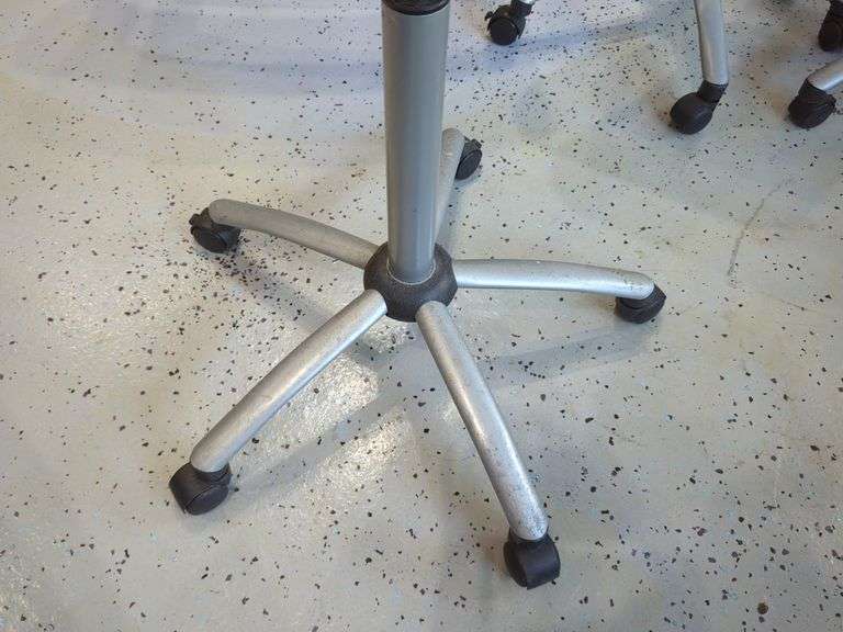 Jewell Adjustable Height Rolling Salon Table with Frosted Glass Top