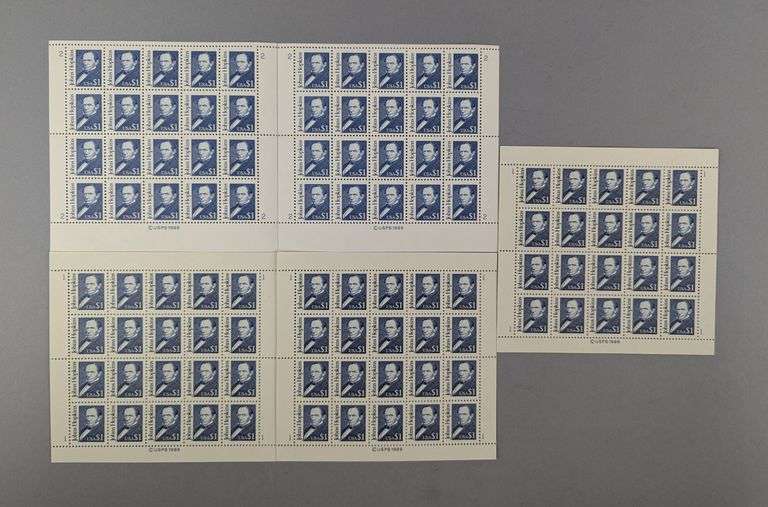 1989 Johns Hopkins $1 US Postage Stamp Sheets