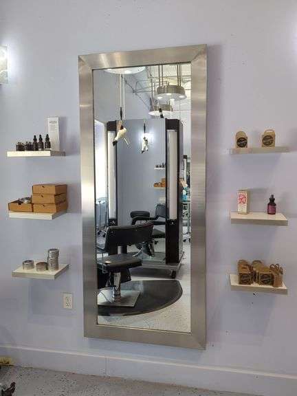 Full Length Wall Mirror, Approx 74.5" x 32.5", Attached To Wall, Bidder Responsible For Proper Removal