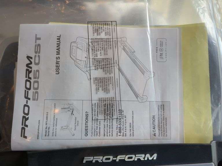 Pro-Form Treadmill With Manual