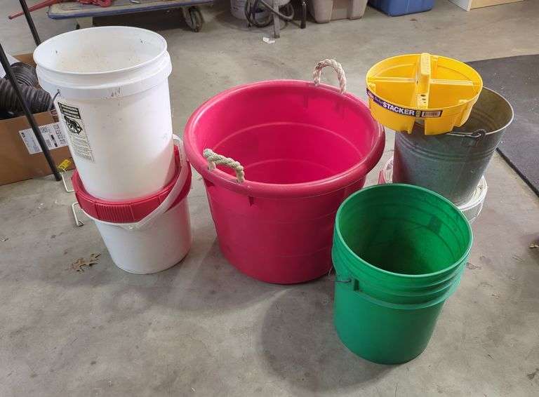 Buckets, Various Sizes, Qty 5