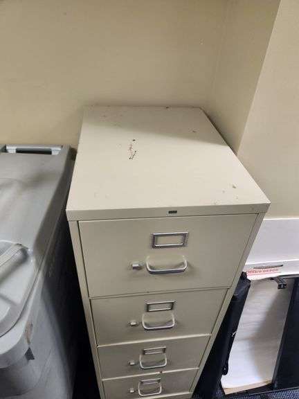 Hon 4-Drawer Upright File Cabinet, Qty 2, Mild Wear