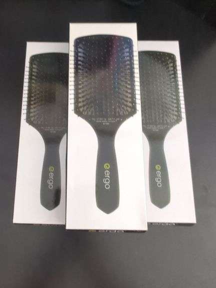 Ergo Ionic Polishing Paddle Hair Brushes (ER1000), Qty 3