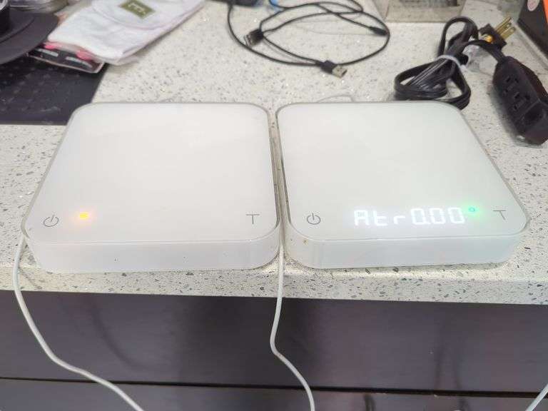 Acaia Pearl Cordless Rechargeable Digital Scales, Qty 2, Including Power Cords, Powers On