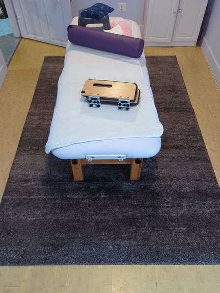Massage Table Including Face Cradle And Accessories & Area Rug
