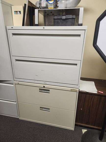 Hon 2 Drawer Lateral File Cabinets, No Keys, Qty 2