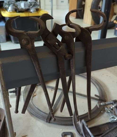 Farrier's Hoof Nippers, And C-Clamp Vise Grips