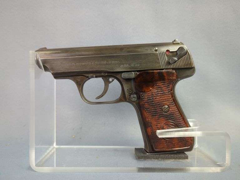 J.P. Shuer & Sohn 38H 7.65mm  Pistol SN# 389732, 2 Total Mags, In Leather Holster
