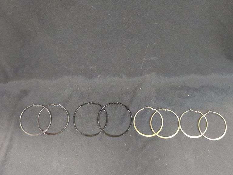 Ladies Hoop Earring Collection, Qty 14 Pair