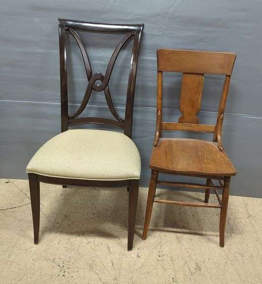 Dining Chairs, Qty 2 - One Upholstered