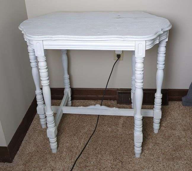 Painted Side Table with Spindle Legs